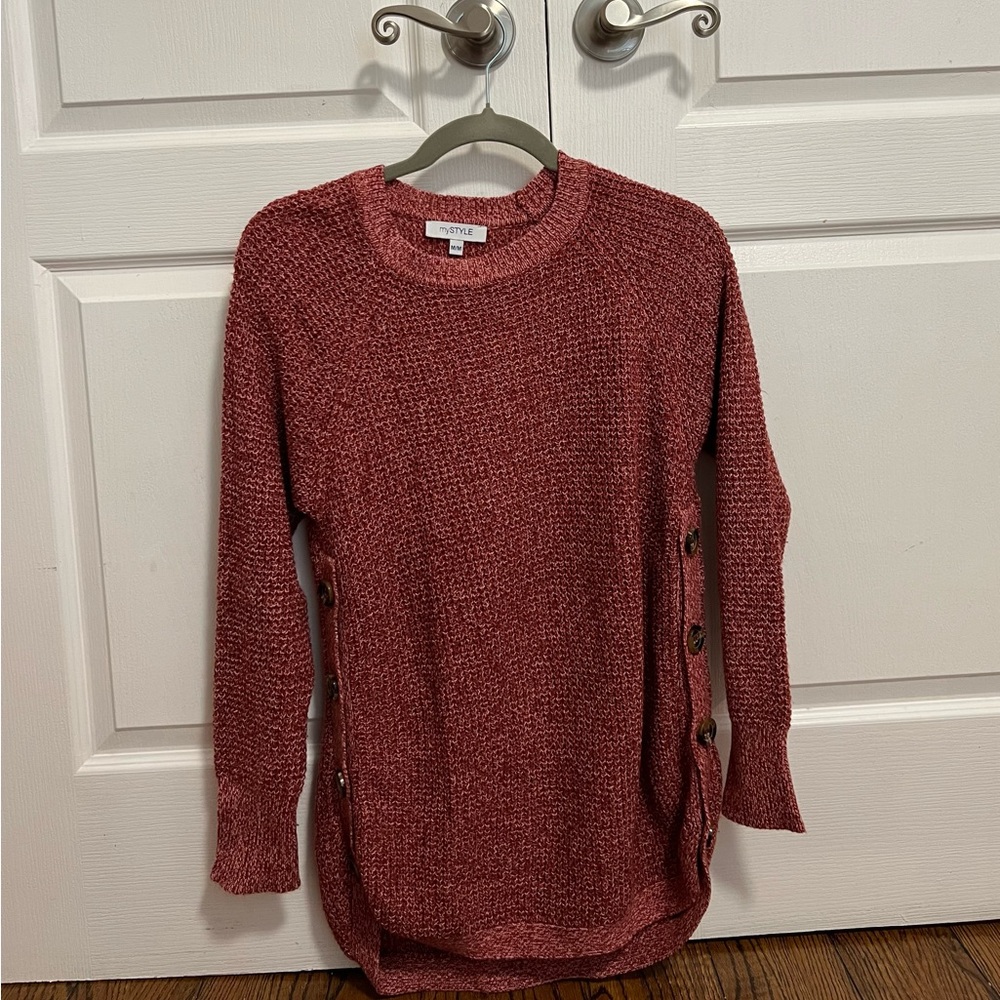 Love Tree Crewneck Sweater with Long Sleeves